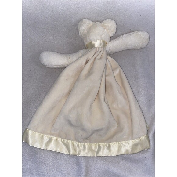 Bearington Baby Plush Bear 14" Cream Light Yellow Satin Security Blanket Lovey - Picture 8 of 8